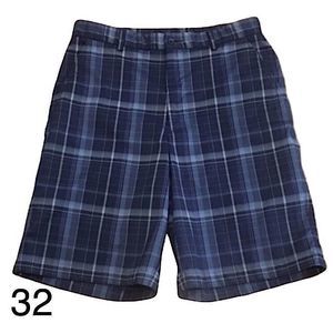 TOMMY ARMOUR Mens Longer Length Blue Plaid Golf Shorts Sz 32